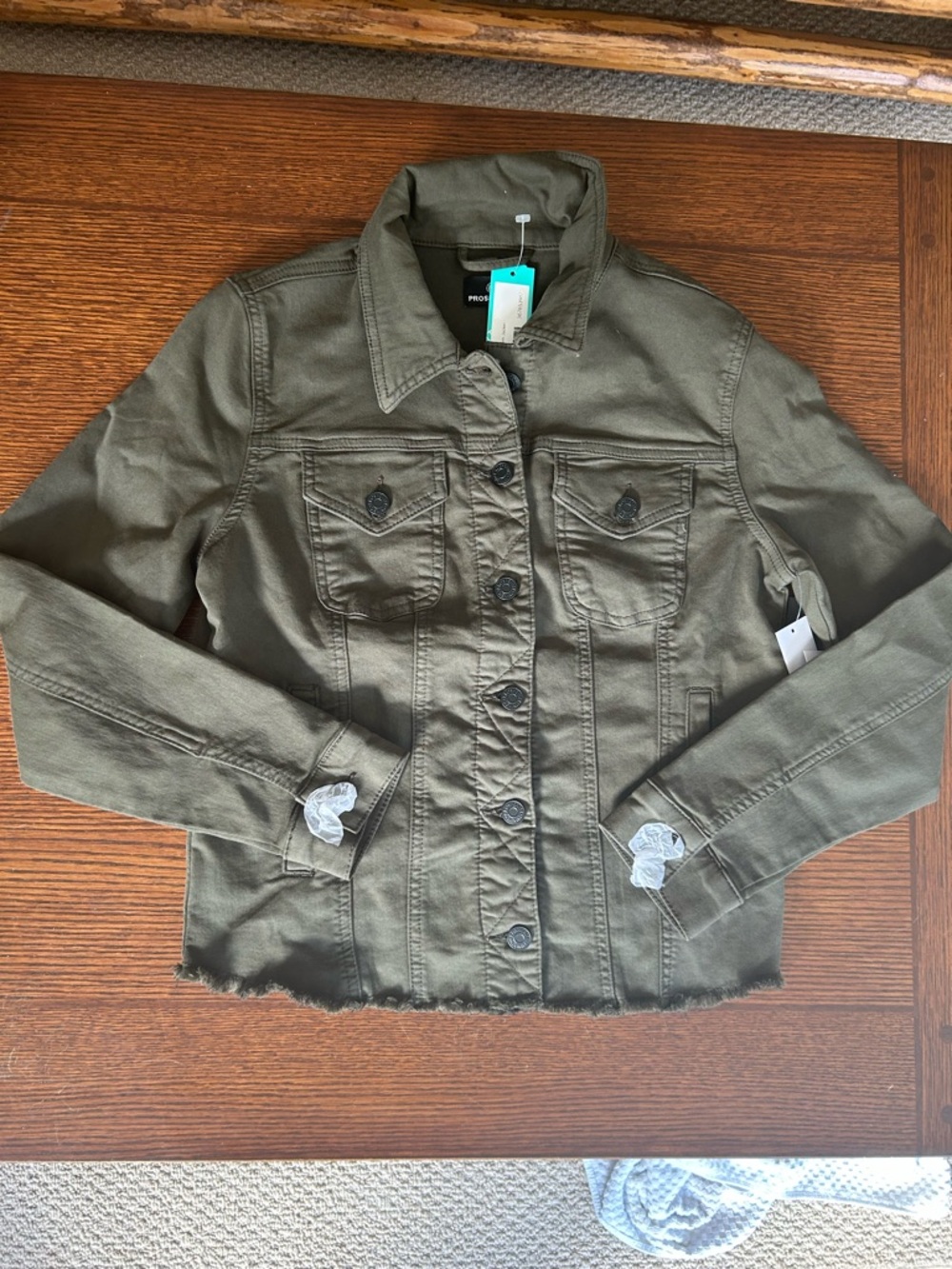 Olive Green Women's Denim Jacket - Brand: Prosperity